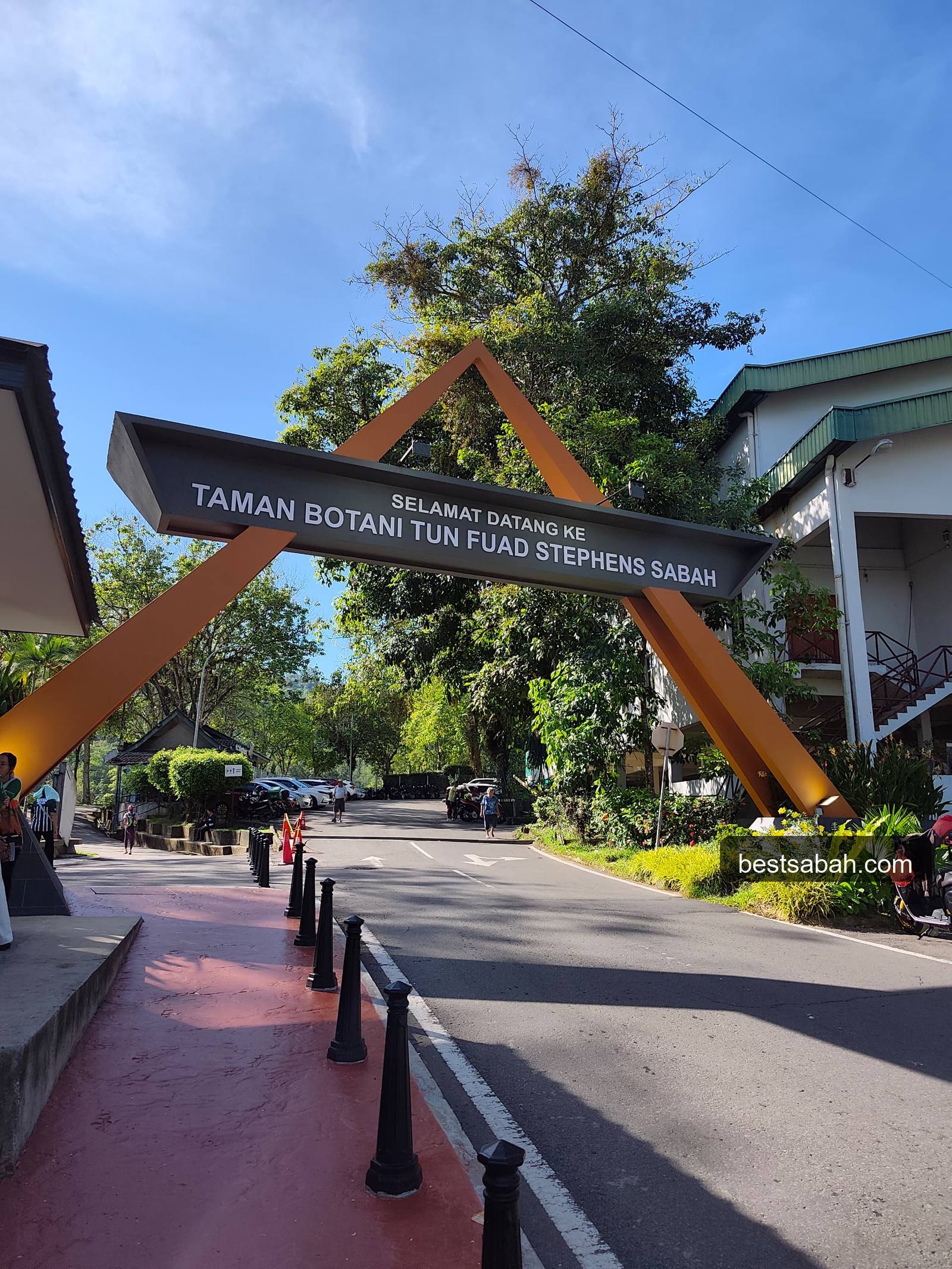 Entrance arch of Taman Botani Tun Fuad Stephens Sabah botanical garden Bukit Padang KK