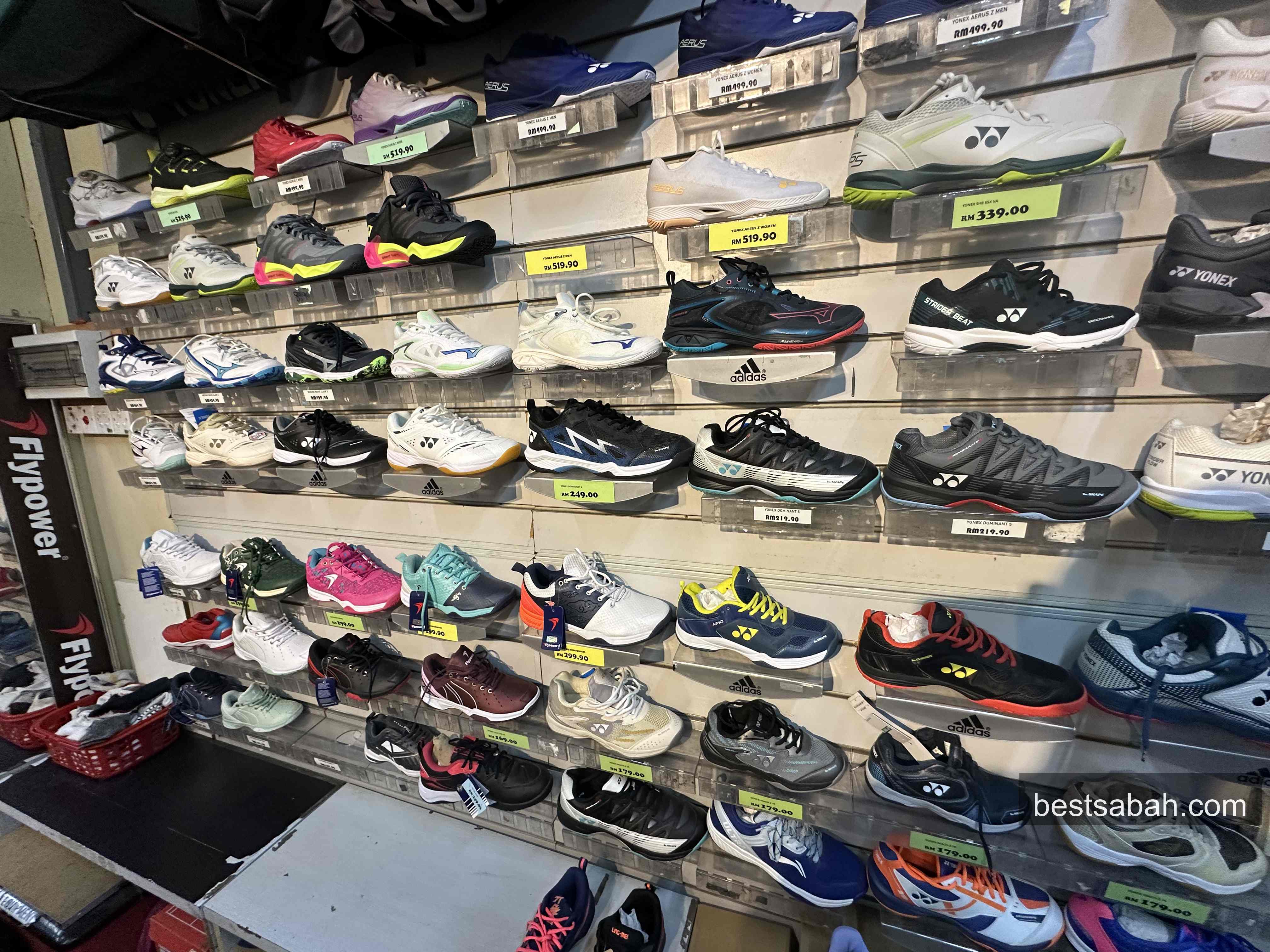 Badminton shoes selection at AST Sports Centre KK