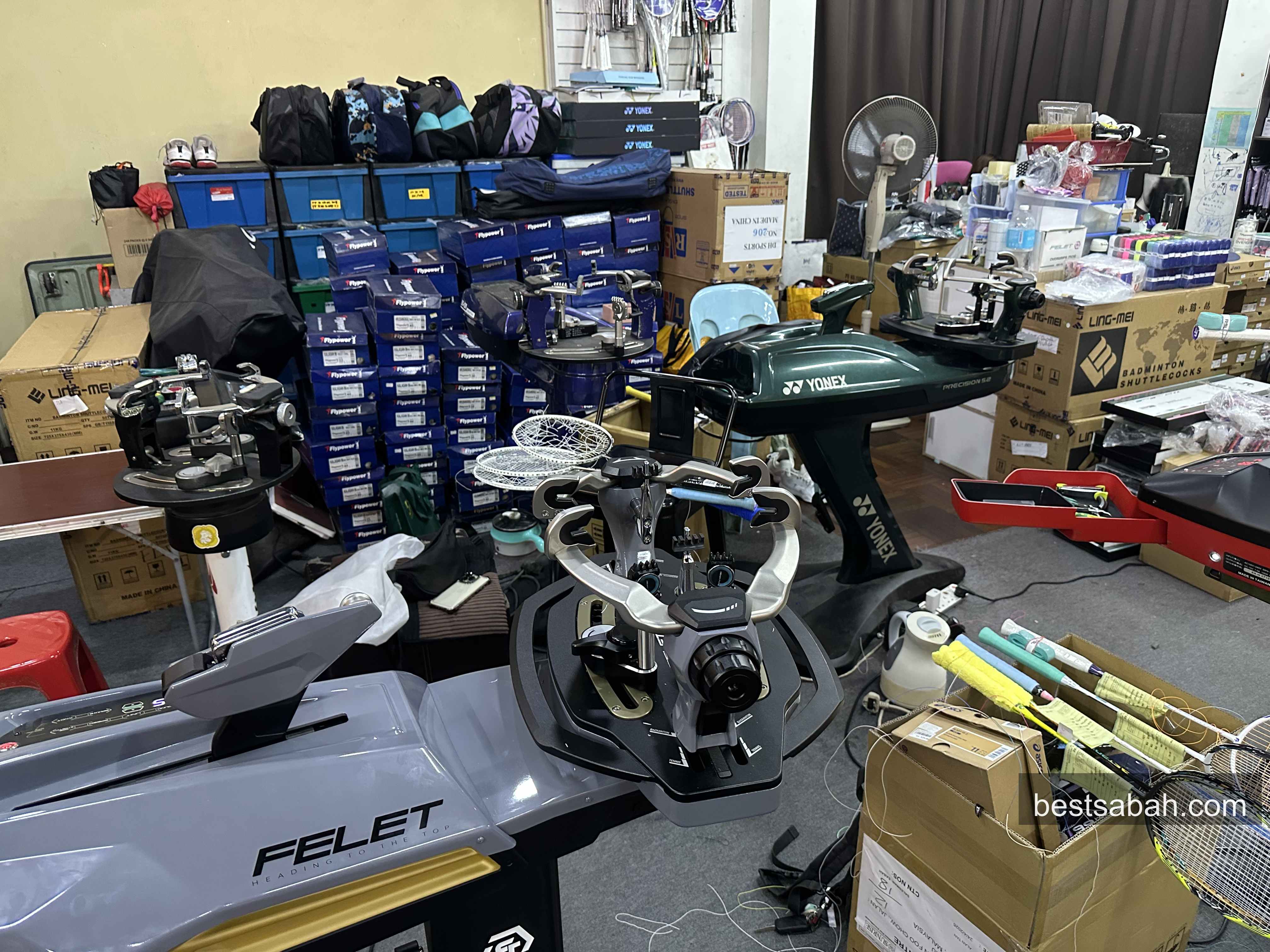 Five stringing machines at AST Sports Centre KK