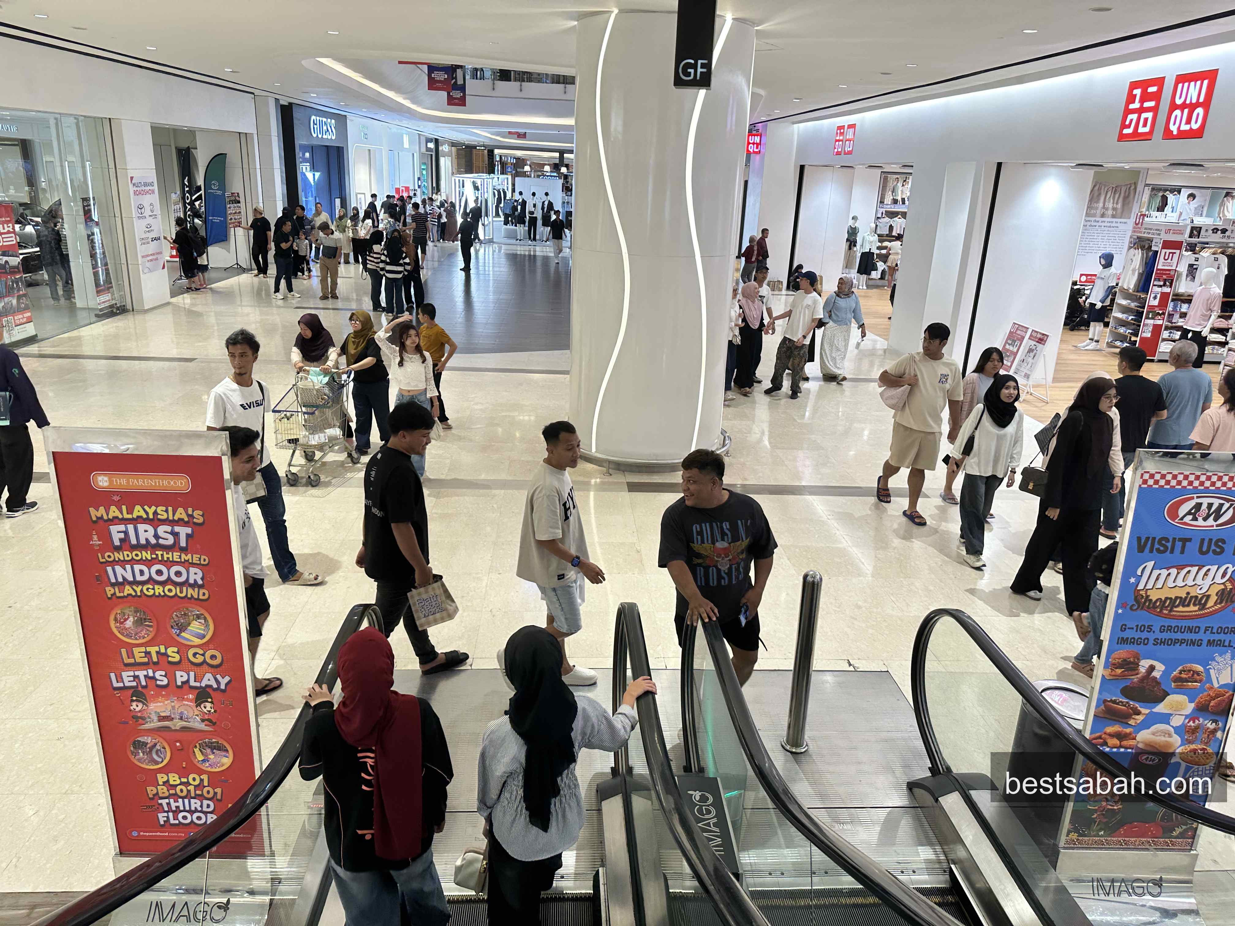 Busy weekend crowd at Imago mall Kota Kinabalu