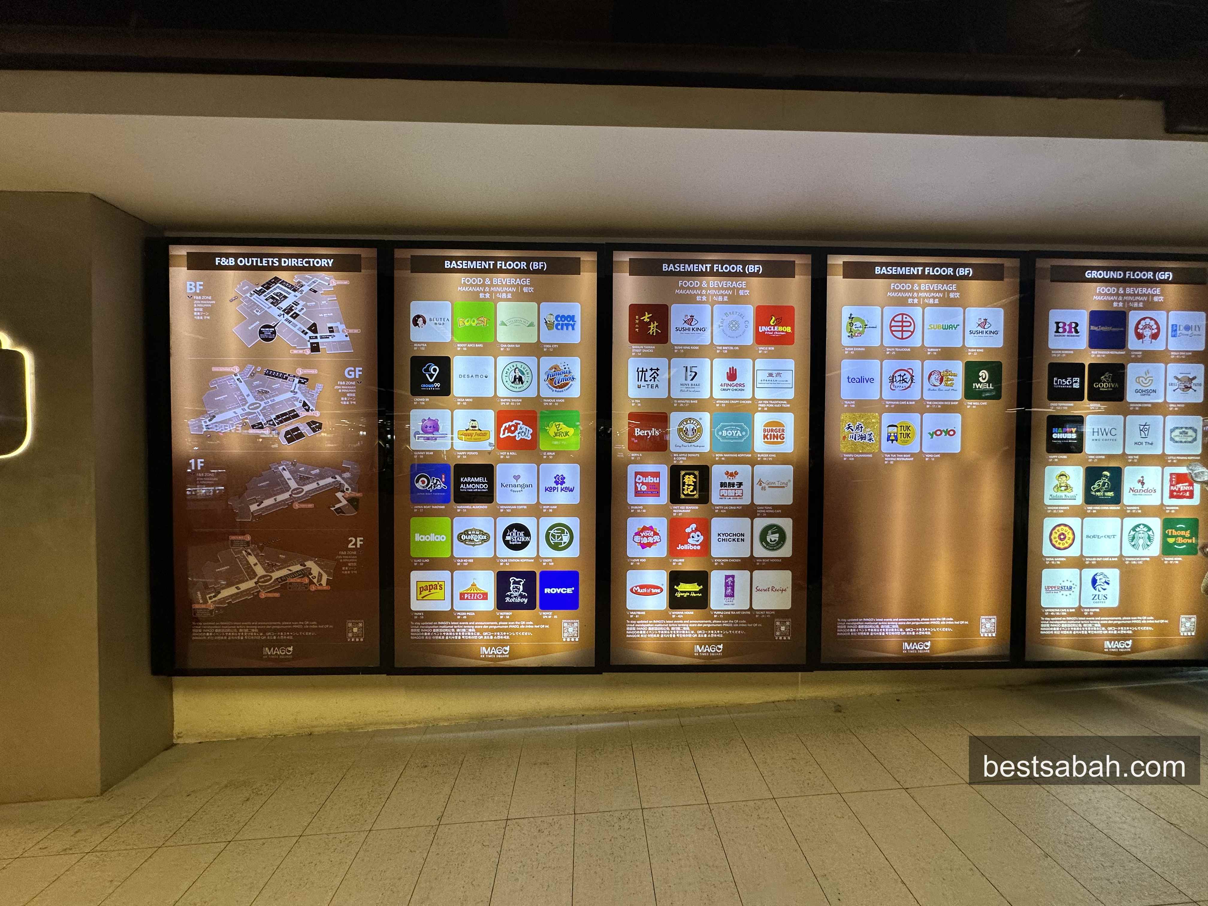 Digital directory at Imago Shopping Mall Kota Kinabalu